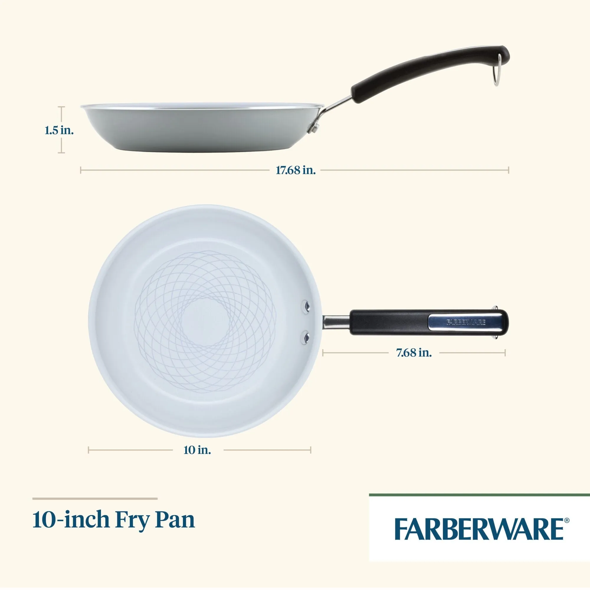 10-Inch Recycled Aluminum Ceramic Nonstick Frying Pan