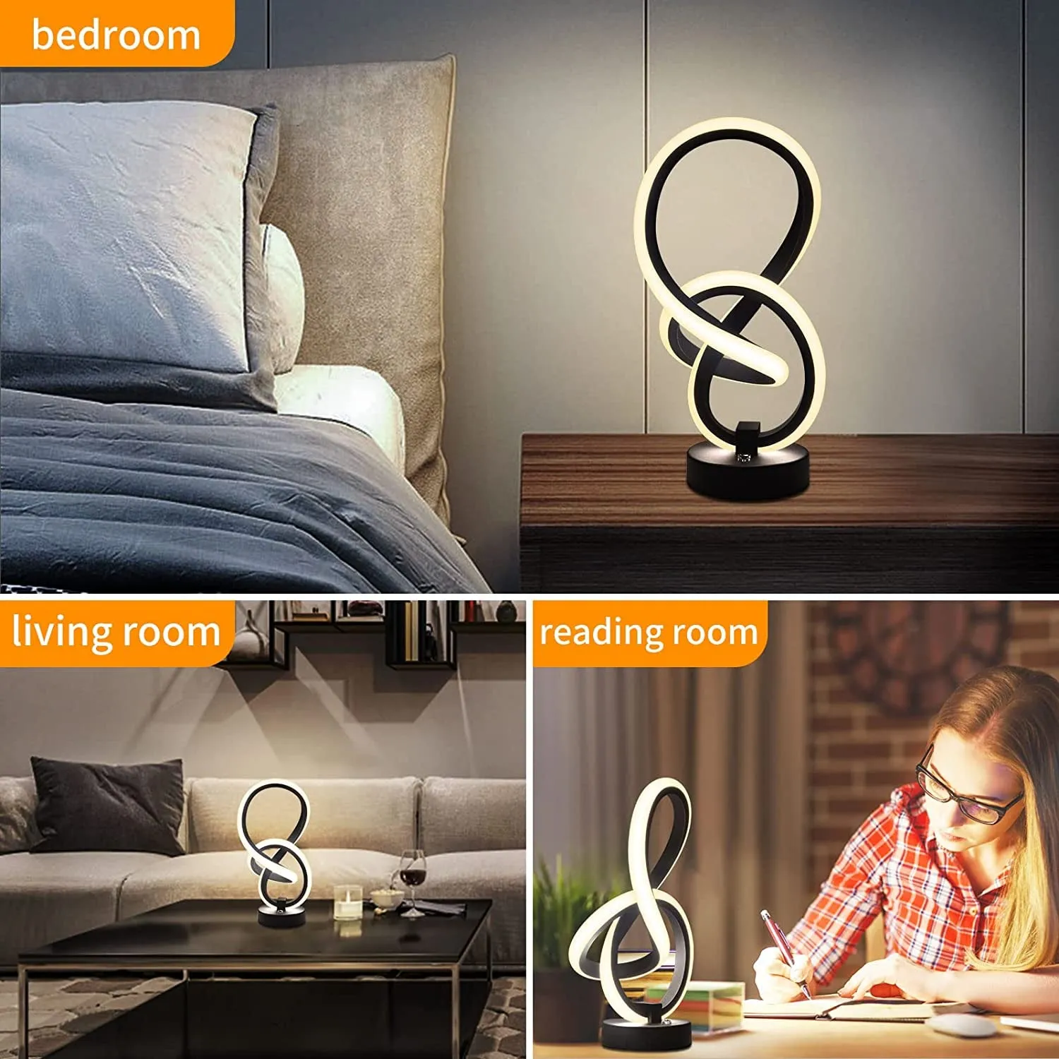 11'' RGB Desk Lamp Touch Control LED Bedside Lamp