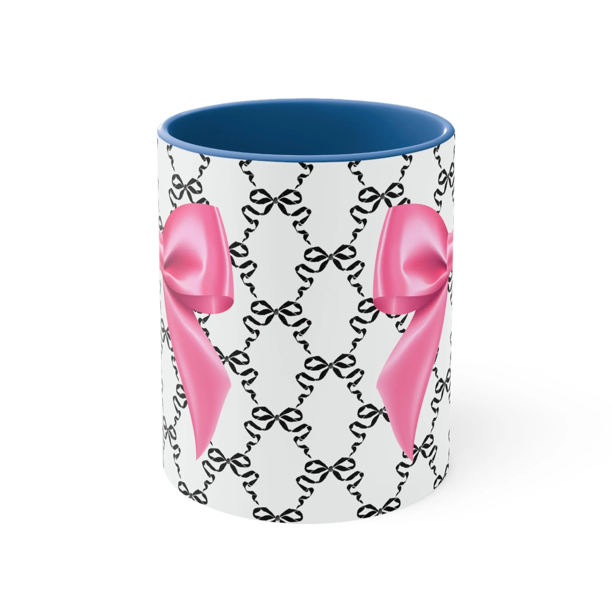 11oz Coquette Black with Pink Bow Ceramic Mug