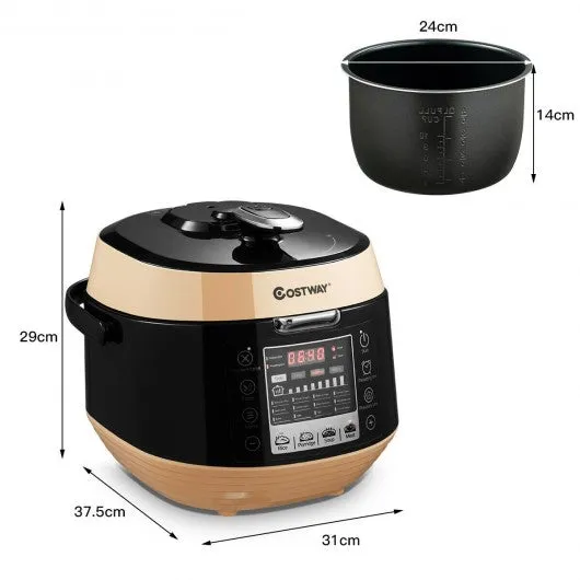 12-in-1 Multi-use Programmable Electric Pressure Cooker Non-stick Pot-Coffee