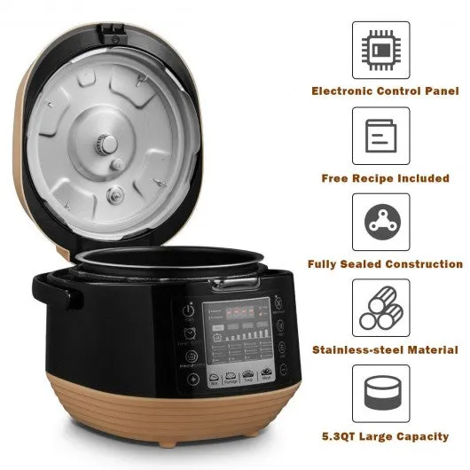 12-in-1 Multi-use Programmable Electric Pressure Cooker Non-stick Pot-Coffee