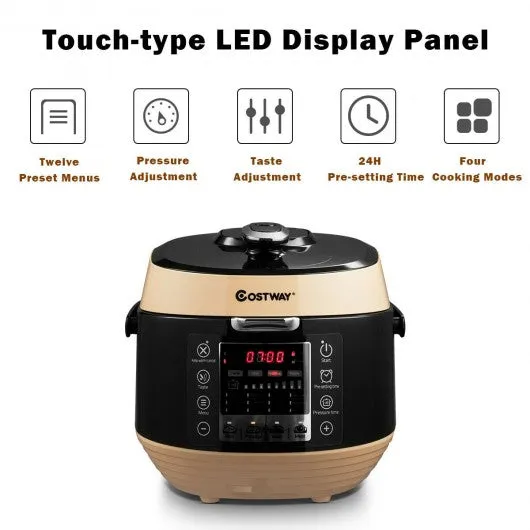 12-in-1 Multi-use Programmable Electric Pressure Cooker Non-stick Pot-Coffee