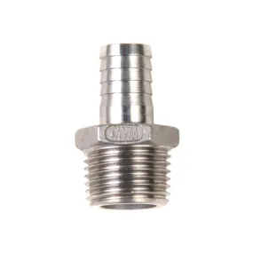 1/2" MPT x 1/2" Barb - Stainless