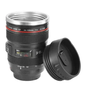 13.6oz Camera Lens Coffee Mug - Stainless Steel Insulated Travel Cup, Food-Grade, All Ages