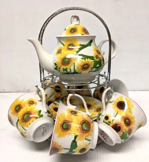 15 PC Sun Flower Tea Set