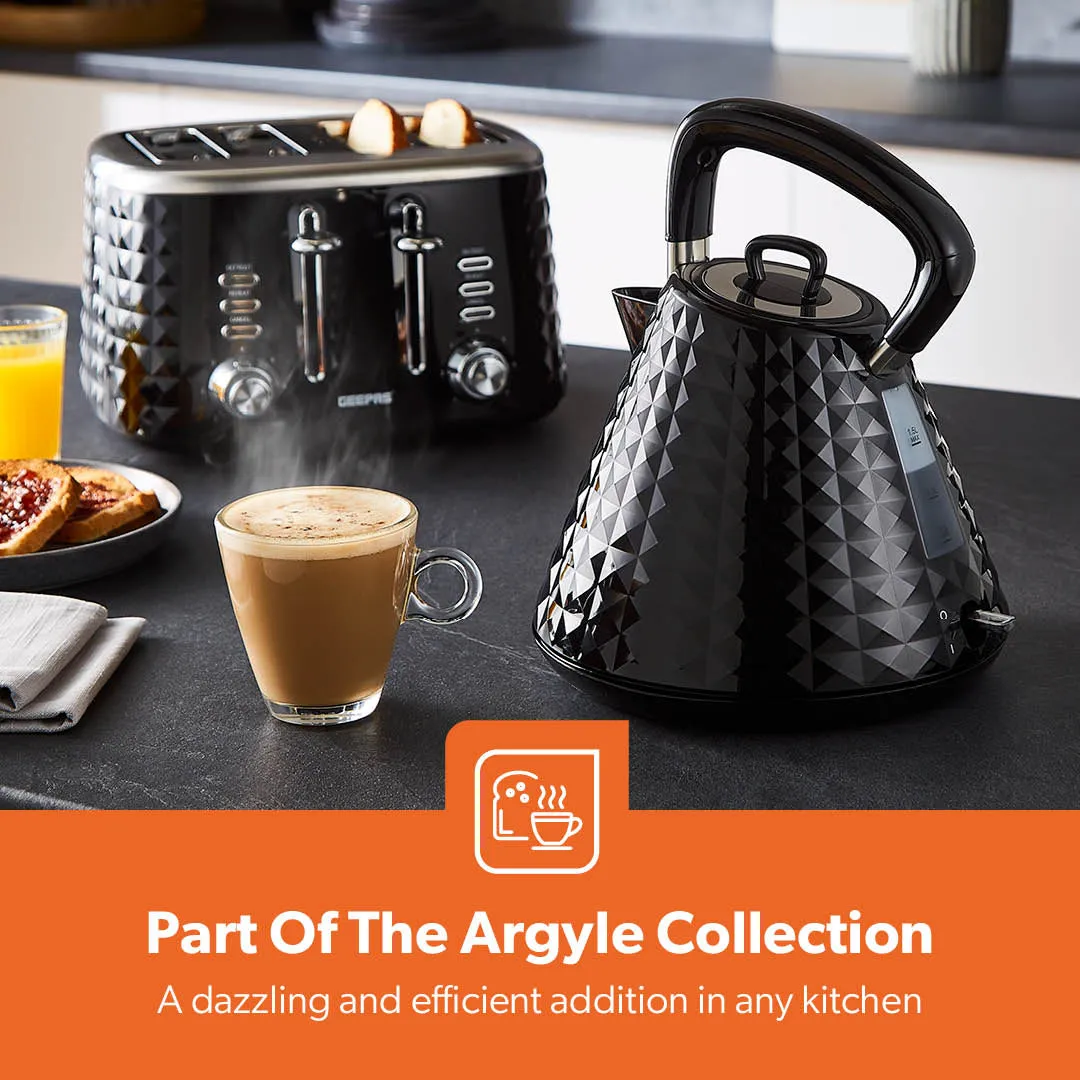 1.5L 'Argyle' Black Pyramid STRIX Rapid Boil Kettle