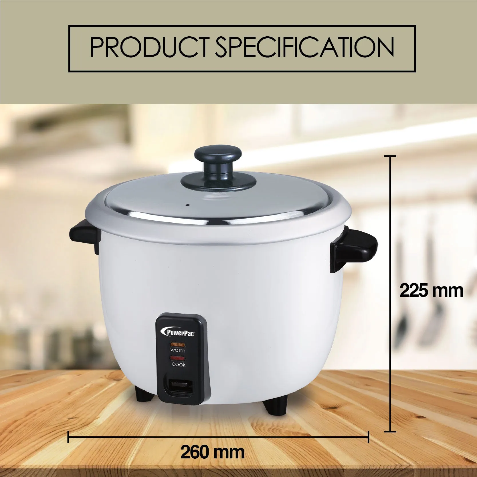 1L Rice Cooker with Aluminium Inner Pot (PPRC4)