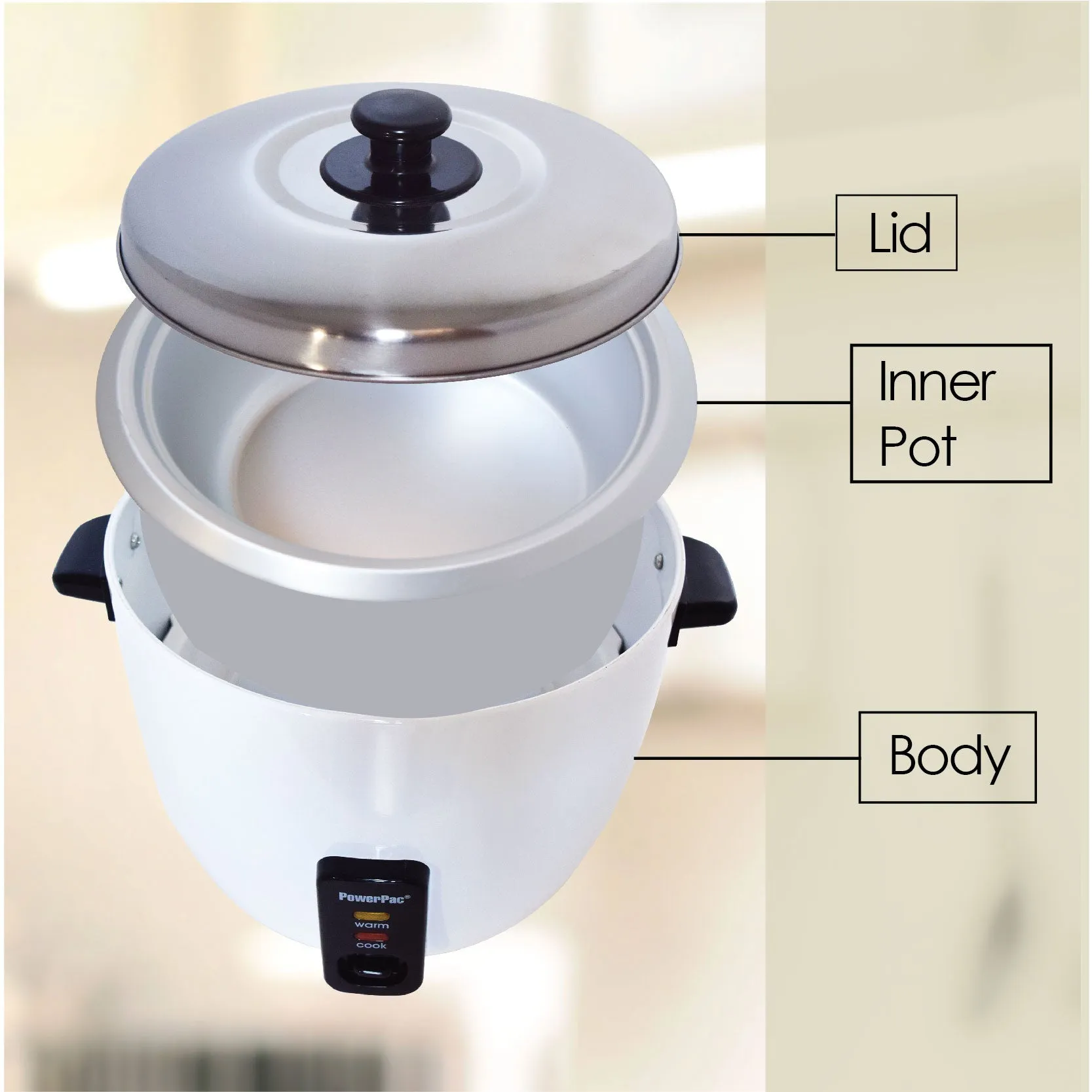 1L Rice Cooker with Aluminium Inner Pot (PPRC4)