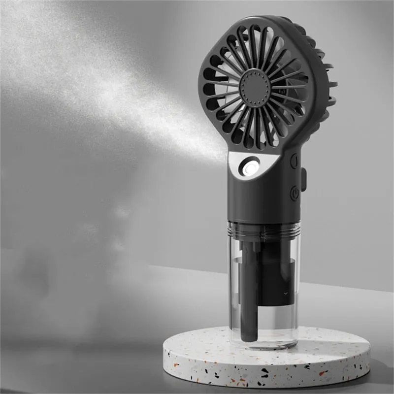 20CC Portable Water  Mist Fan USB Rechargeable Handheld Mini Fan Quiet Cooling Fan for Home, Commute