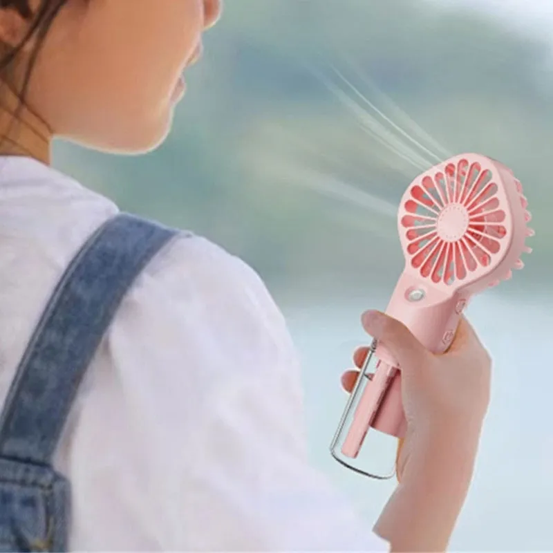 20CC Portable Water  Mist Fan USB Rechargeable Handheld Mini Fan Quiet Cooling Fan for Home, Commute