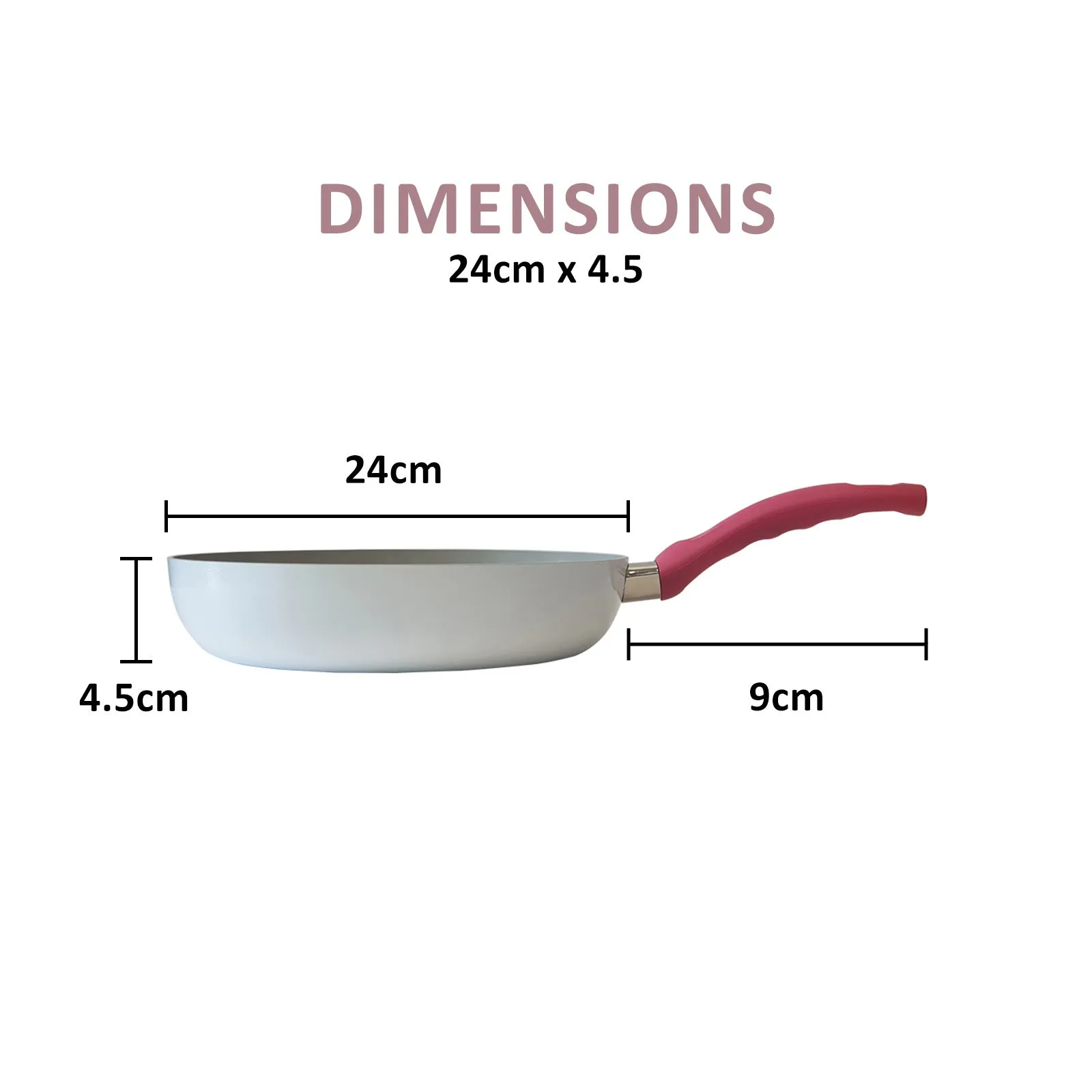 24cm Non-Stick Ceramic Frypan, Induction Safe - Jiniart