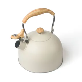 2.5 Liter Tea Whistling Kettle Stainless Steel Modern Whistling Tea Pot for Stovetop Cream