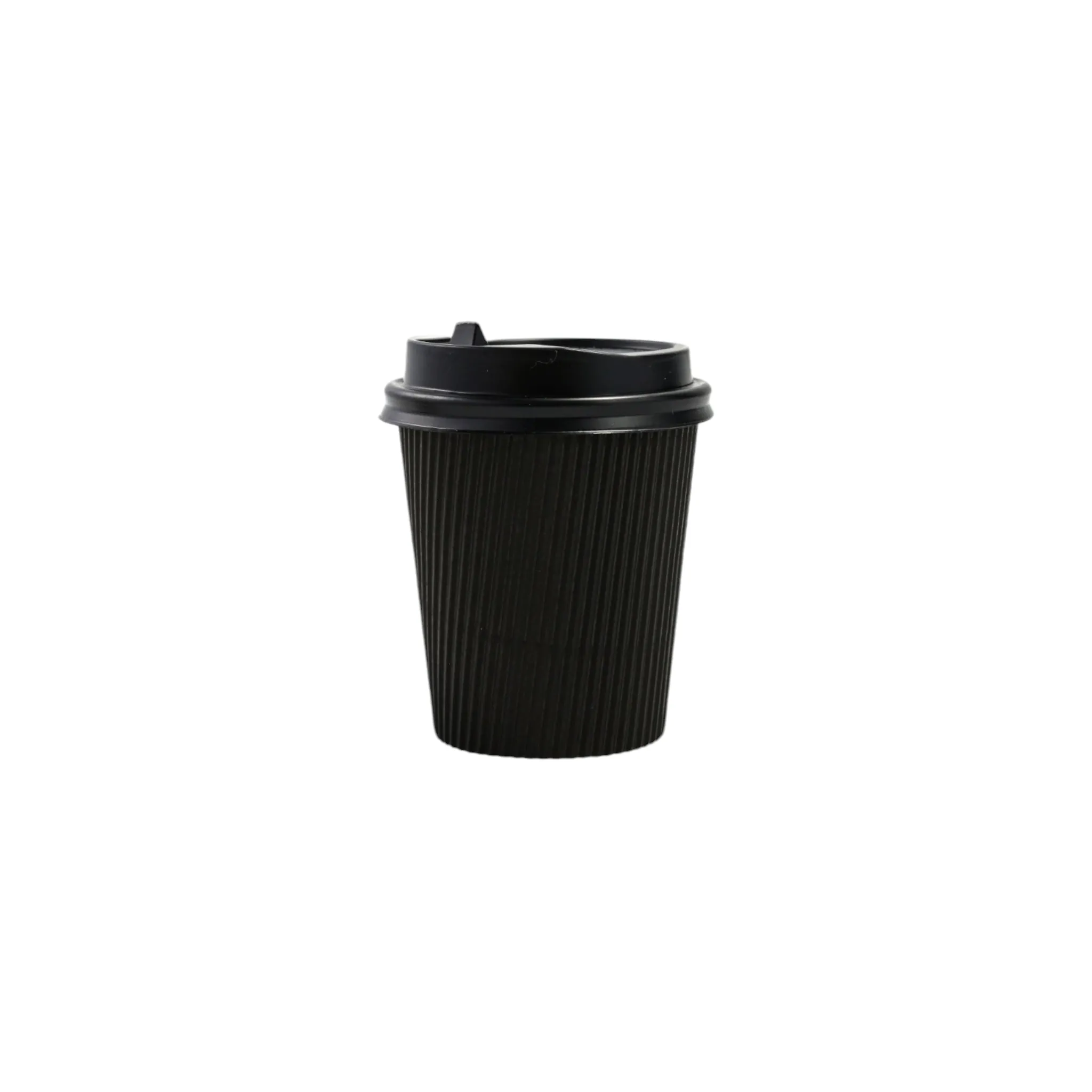 250ml Ripple Paper Coffee Cup Matte Black 5pack