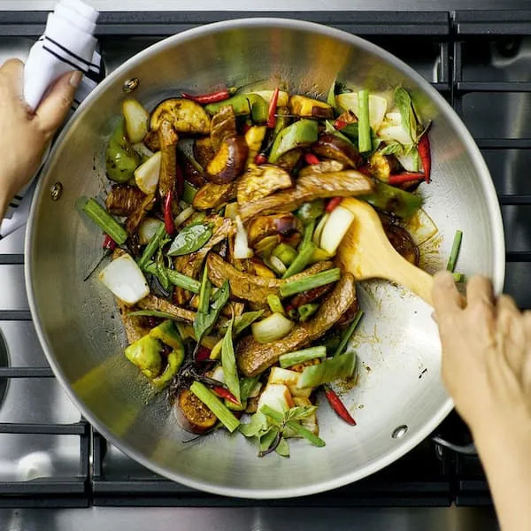 5-Ply Clad Polished Stainless Steel Wok