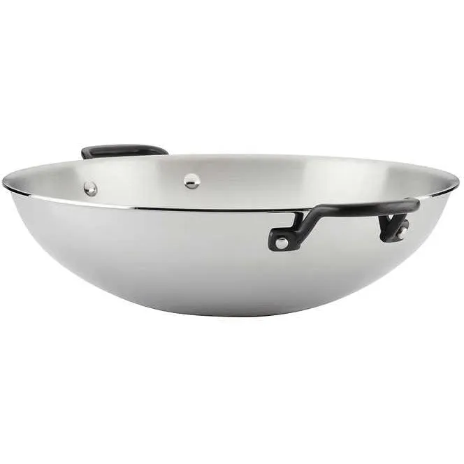 5-Ply Clad Polished Stainless Steel Wok