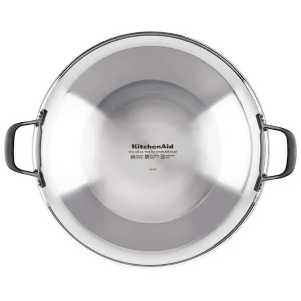 5-Ply Clad Polished Stainless Steel Wok