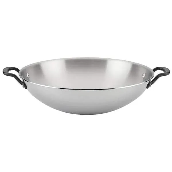 5-Ply Clad Polished Stainless Steel Wok