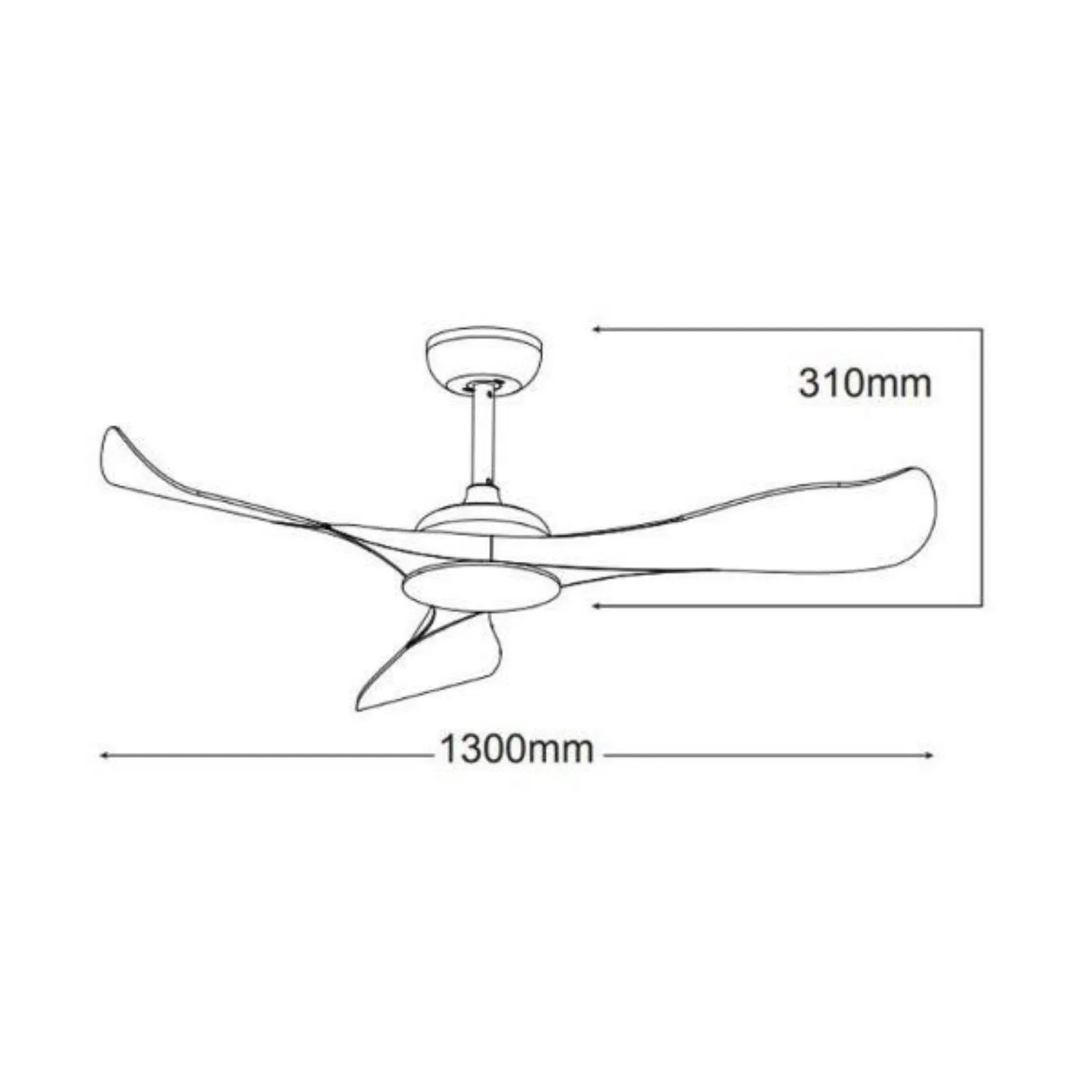 52" (1300mm) Scorpion DC Ceiling Fan in Brushed Nickel/White/Matt Black