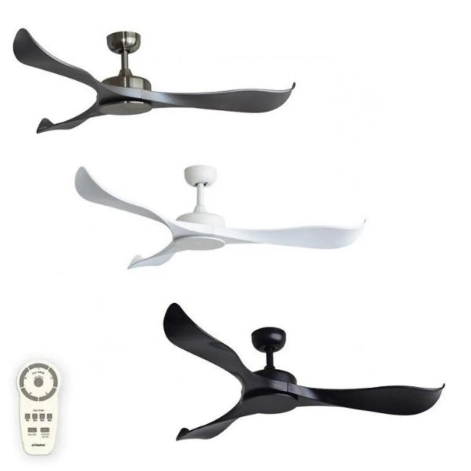 52" (1300mm) Scorpion DC Ceiling Fan in Brushed Nickel/White/Matt Black