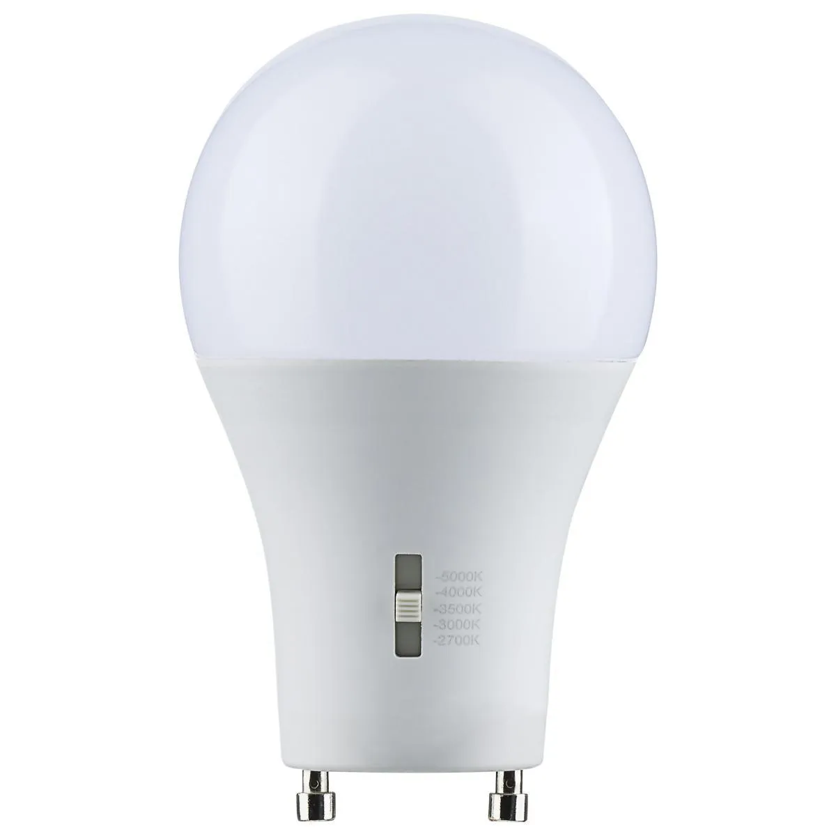 A19 LED Bulb, 75W Equivalent, 12 Watt, 1100 Lumens, Selectable CCT 2700K to 5000K, GU24 Base, Frosted Finish