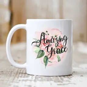 Amazing Grace Rose Ceramic Mug - Christian Mug - Bible Verse Mugs - Scripture Mugs