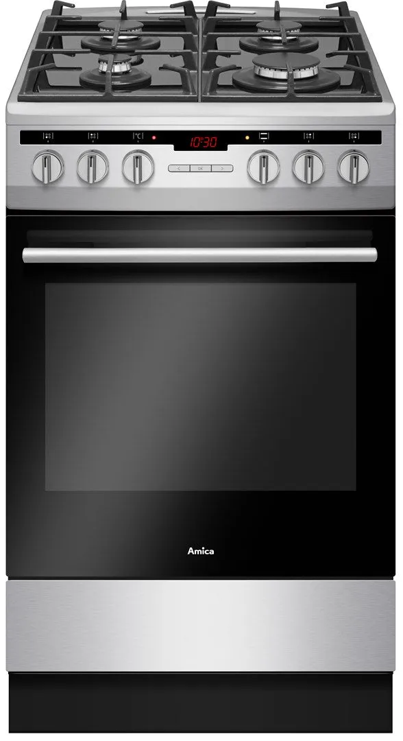 Amica 57Gces3.33Hzptaa(Xx) Freestanding Cooker Gas Stainless Steel A