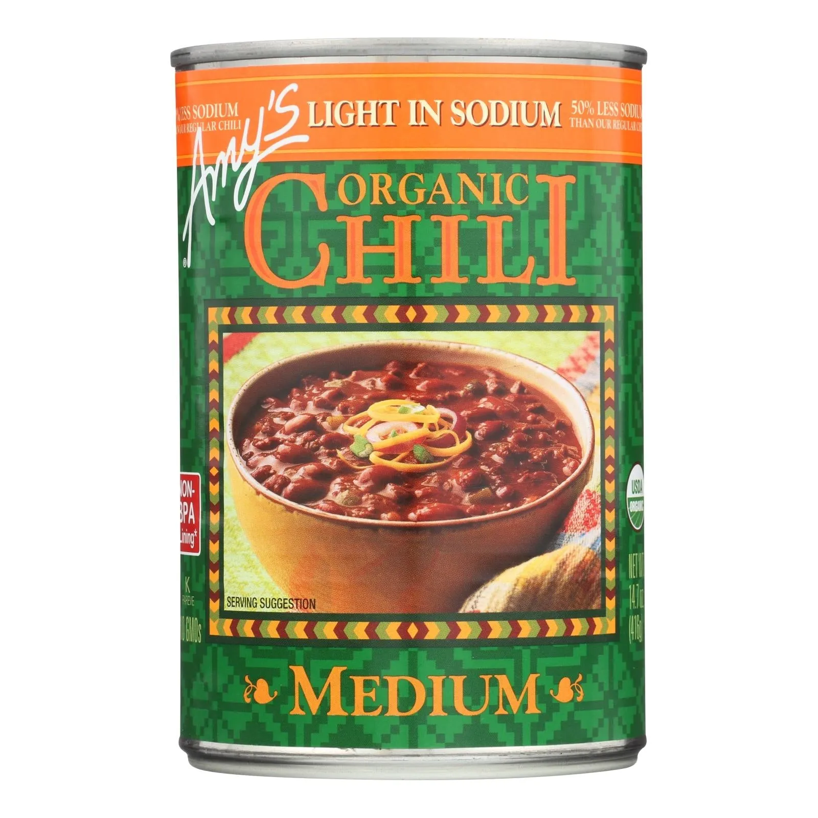 Amy's - Organic Low Sodium Medium Chili - Case Of 12 - 14.7 Oz