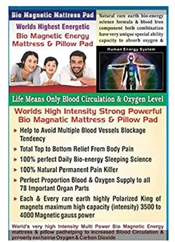 Ansh Creation BIO Magnetic Mattress Protector with 1 Pillow (4X6 feet) Brown