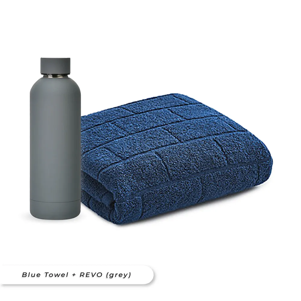 Antibacterial Bath Towel (Blue)   REVO Bottle Bundle