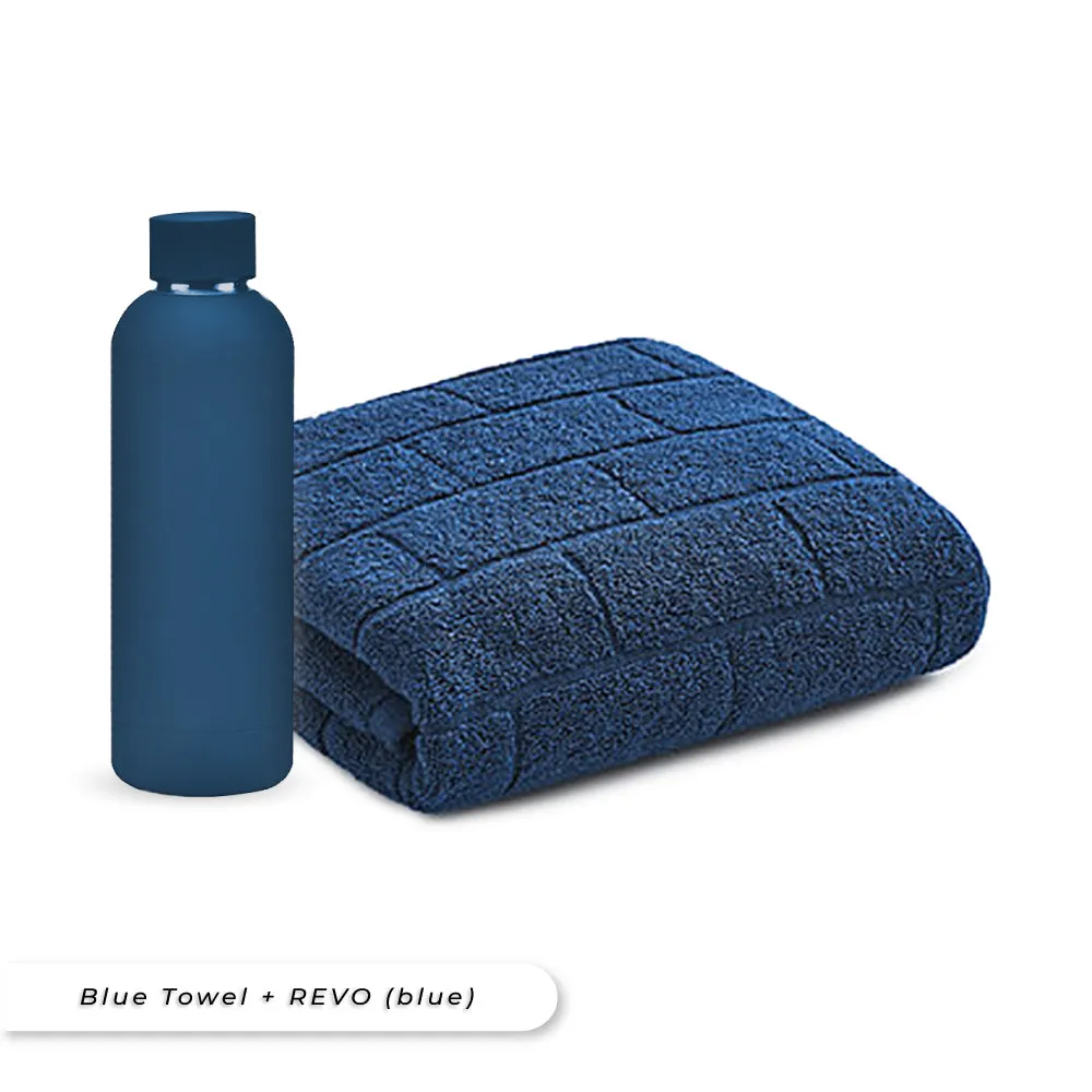 Antibacterial Bath Towel (Blue)   REVO Bottle Bundle