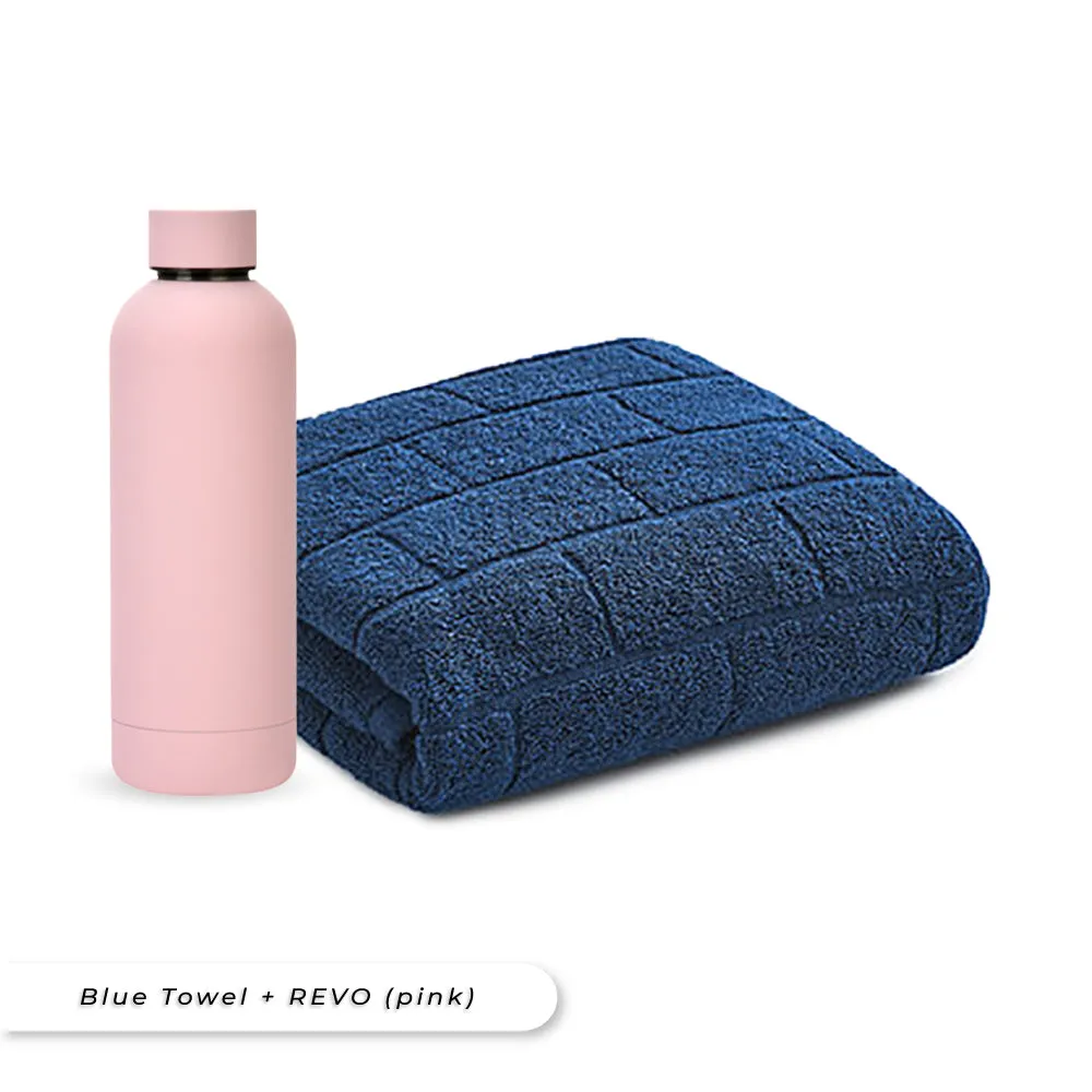 Antibacterial Bath Towel (Blue)   REVO Bottle Bundle