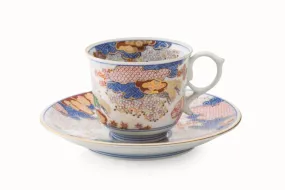 Arita Yaki(ware) Tea Coffee Mug Cup and Saucer Set - Cherry Blossom, Maple and Pine