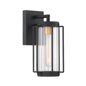 Avonlea 13 in. Outdoor Wall Lantern Black & Gold Finish