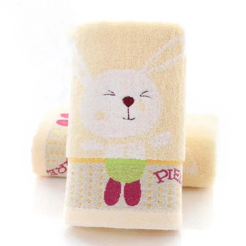 Baby Towel Cartoon Rabbit Face Bath Towels Washcloth Soft Cotton Children Bathroom Wipe Hand Handkerchief for Kids Adult