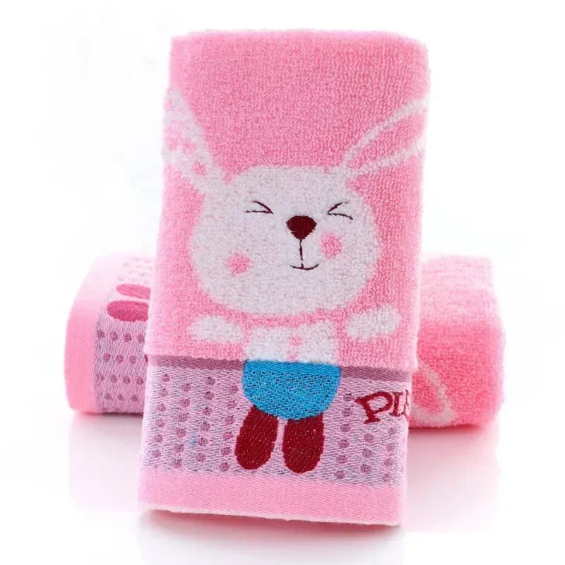 Baby Towel Cartoon Rabbit Face Bath Towels Washcloth Soft Cotton Children Bathroom Wipe Hand Handkerchief for Kids Adult