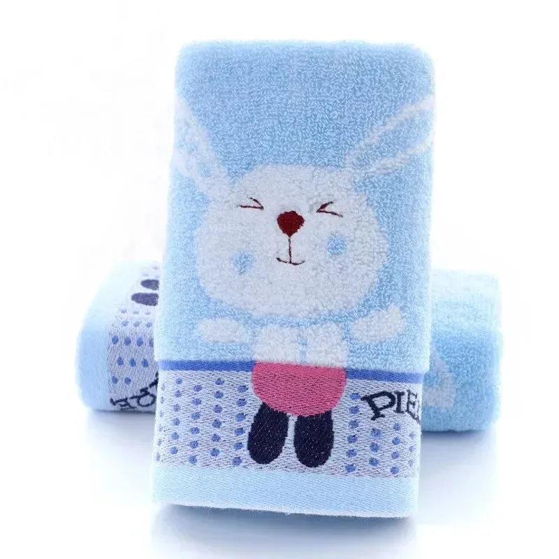 Baby Towel Cartoon Rabbit Face Bath Towels Washcloth Soft Cotton Children Bathroom Wipe Hand Handkerchief for Kids Adult