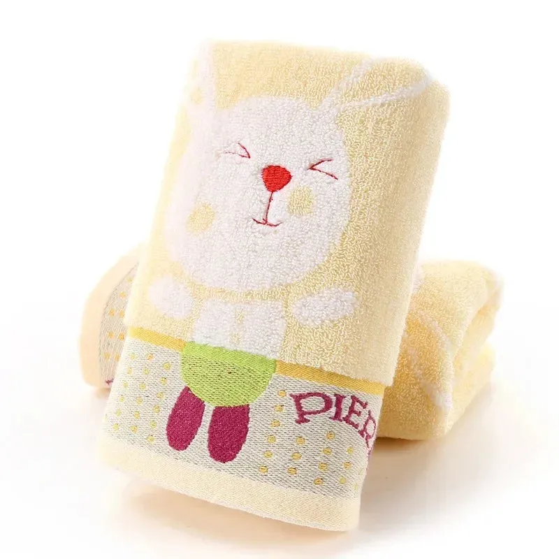 Baby Towel Cartoon Rabbit Face Bath Towels Washcloth Soft Cotton Children Bathroom Wipe Hand Handkerchief for Kids Adult