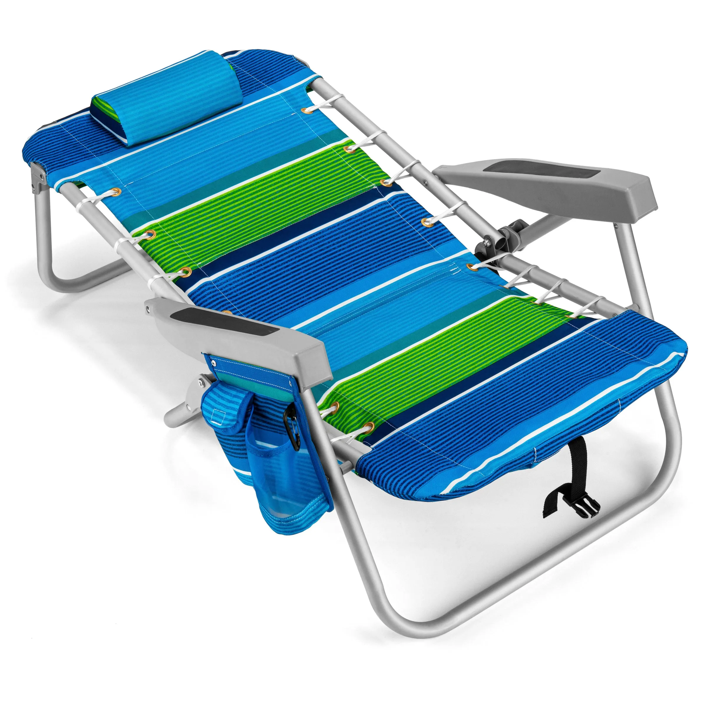 Backpack Beach Chair with 5 Positions, Towel bar, XL Cooler Pouch, Storage Pouch, etc