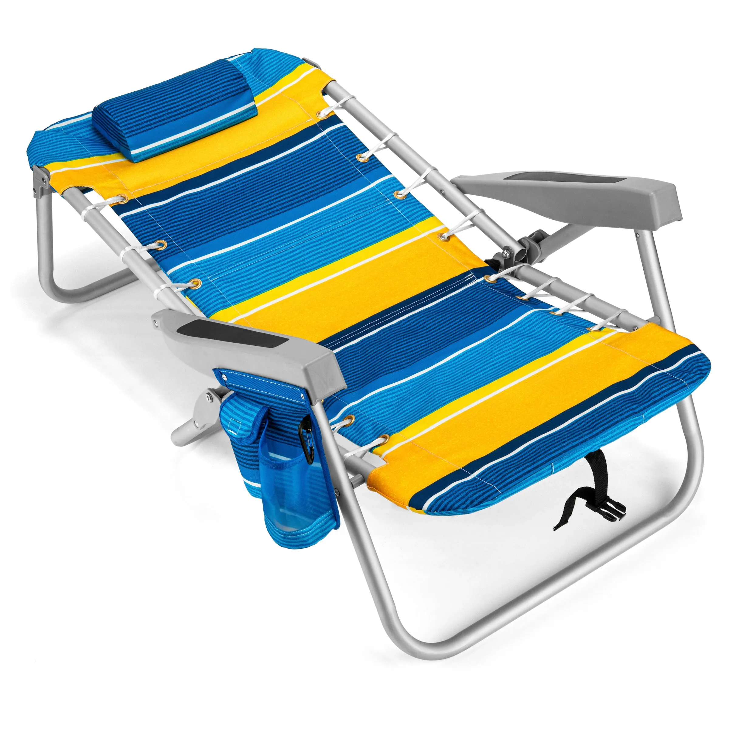 Backpack Beach Chair with 5 Positions, Towel bar, XL Cooler Pouch, Storage Pouch, etc