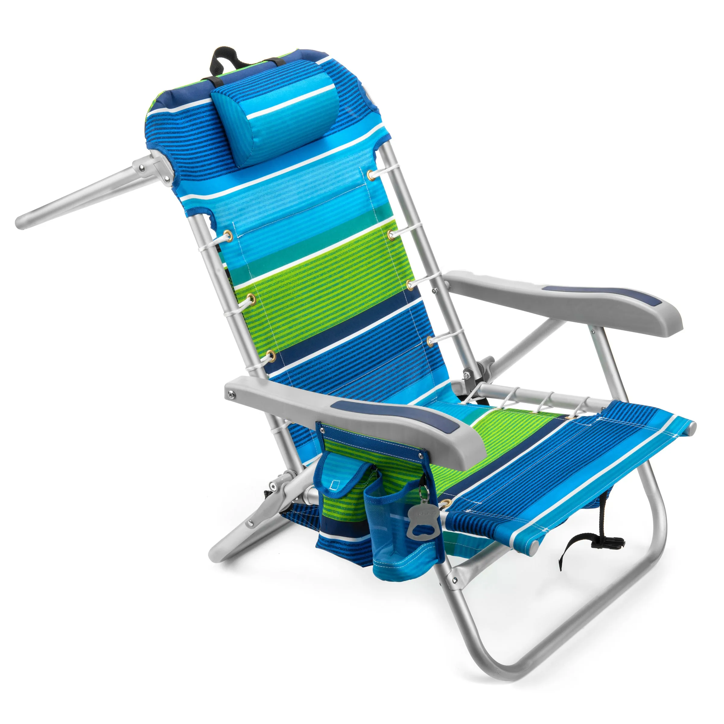 Backpack Beach Chair with 5 Positions, Towel bar, XL Cooler Pouch, Storage Pouch, etc