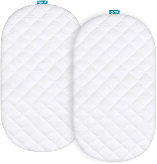 Bassinet Mattress Pad Cover - Fits Nordmiex Travel Bassinet, 2 Pack, Bamboo, Waterproof