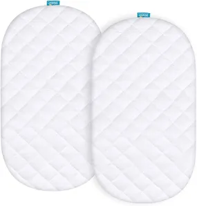 Bassinet Mattress Pad Cover - Fits Nordmiex Travel Bassinet, 2 Pack, Bamboo, Waterproof