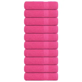 Bath Towels 10 pcs Pink 100x150 cm 360 gsm 100% Cotton