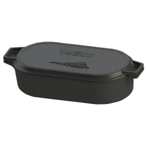 Bayou Classic 7477 6 Quart Cast Iron Oval Fryer with Lid, Black (Used)