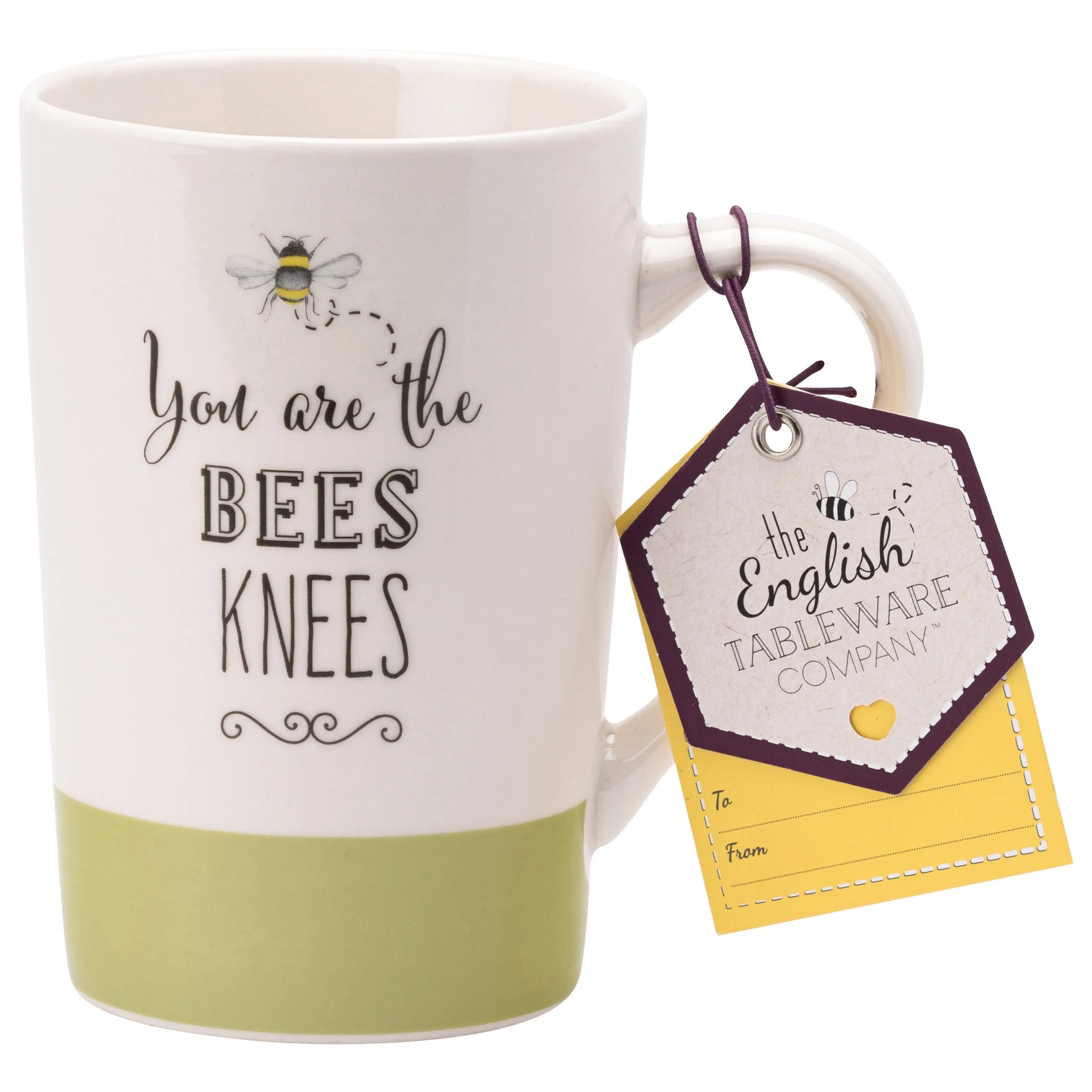 Bee Happy 'Bees Knees' China Tall Latte Mug Green