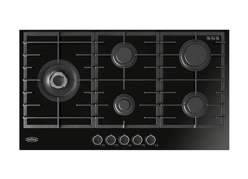 Belling BDC905LBK 90cm Gas-Thru-Glass Cooktop, Black Glass