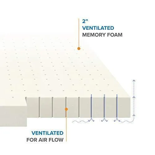 Best Price Mattress 2 Inch Memory Foam Bed Topper with with Lavender Cooling Mattress Pad, Twin Size,