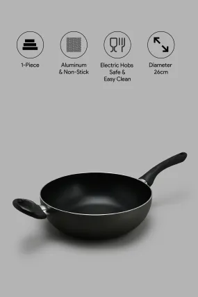 Black Aluminum Wok Pan (26cm)