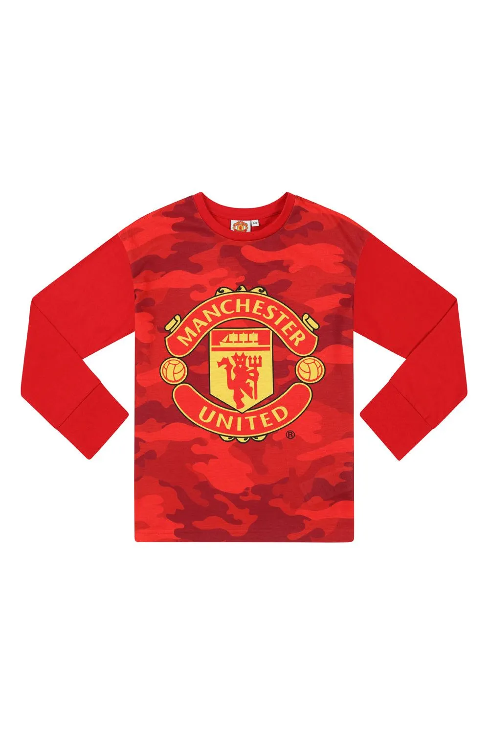 Boys Manchester United FC Red Camouflage Long Pyjamas