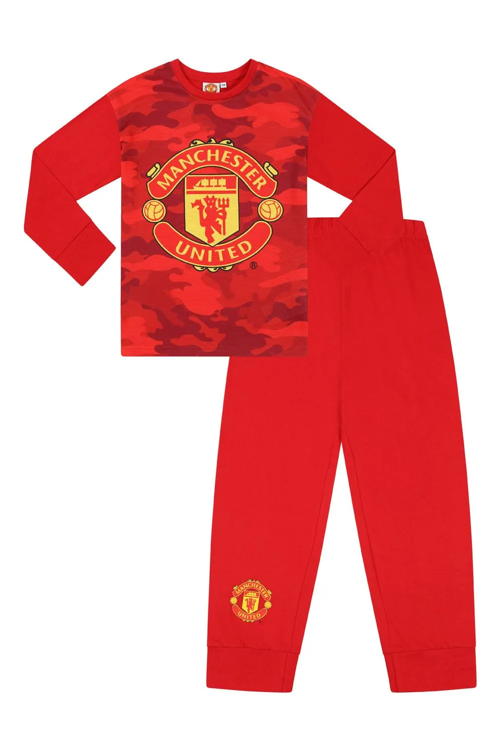 Boys Manchester United FC Red Camouflage Long Pyjamas